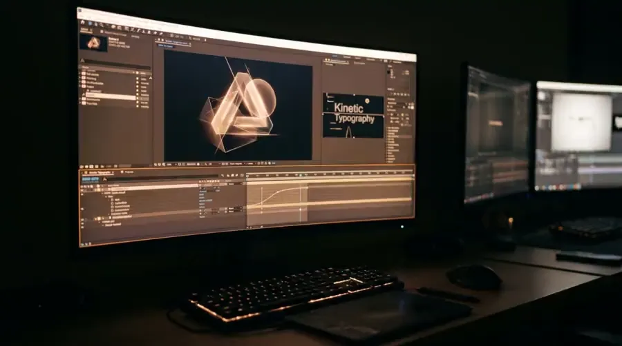 Logo animation in a motion graphics suite